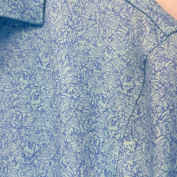 Peter Millar Caddyshack Print Summer Comfort Performance Polo size Small - Picture 3 of 6